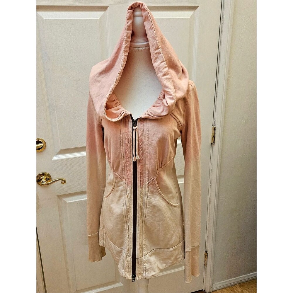 Vintage Prairie Underground Victorian Lace Pink Cream Ombre Hood Cotton Jacket